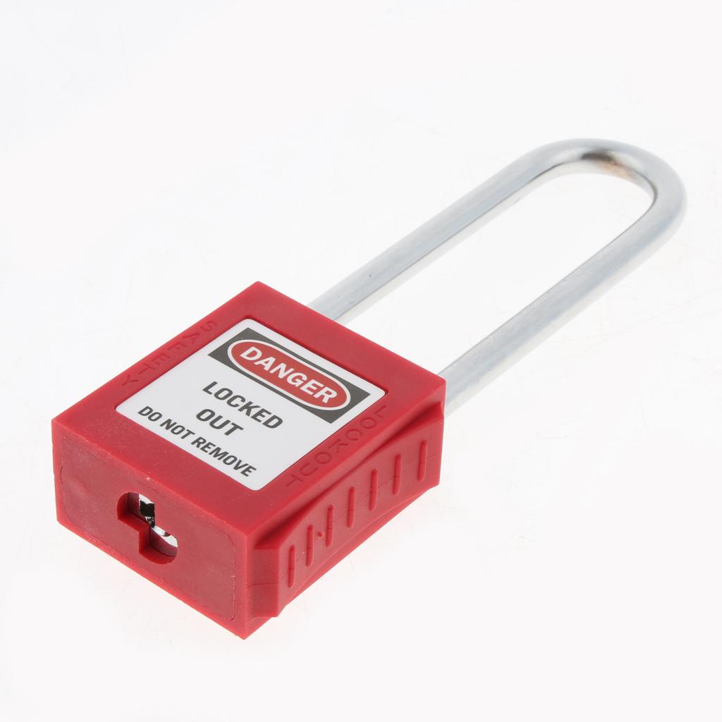 Safety Security Lockout Padlock Keyed Different, PA, Stainless Steel Red 2