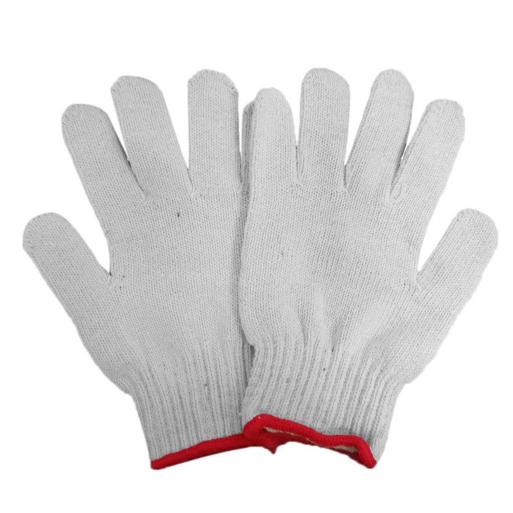 Pack Of 1 Pair White Protective Knit Work Gloves, 900g Roving, 90% COTTON - breathable, lightweight & comfortable