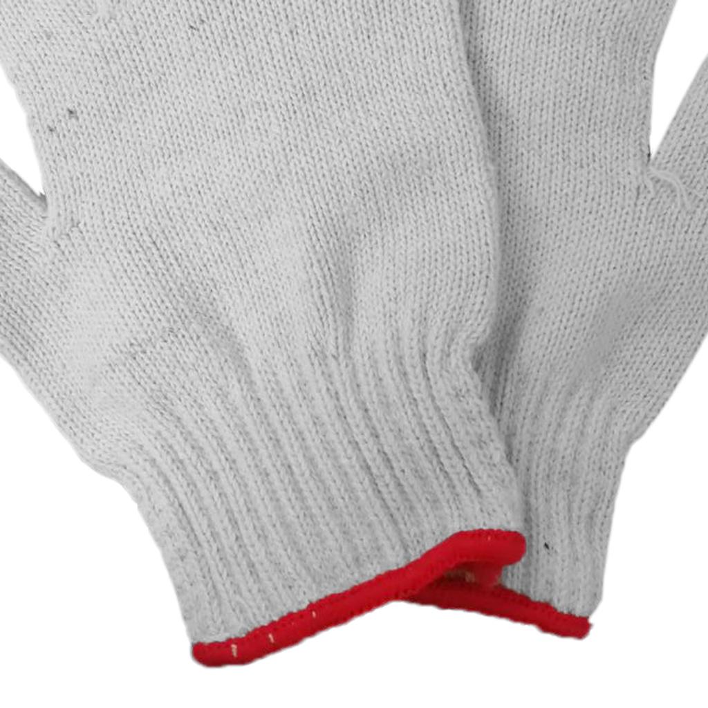 Pack Of 1 Pair White Protective Knit Work Gloves, 900g Roving, 90% COTTON - breathable, lightweight & comfortable