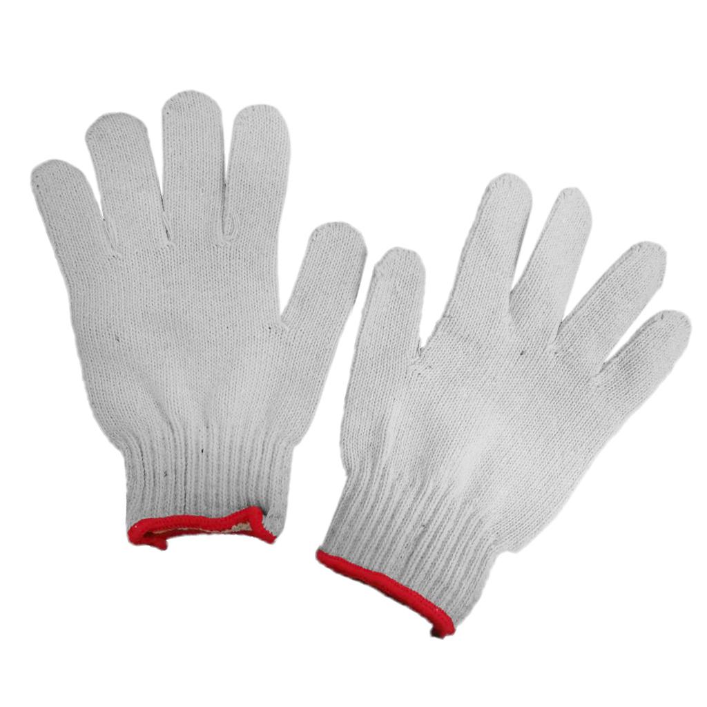 Pack Of 1 Pair White Protective Knit Work Gloves, 900g Roving, 90% COTTON - breathable, lightweight & comfortable