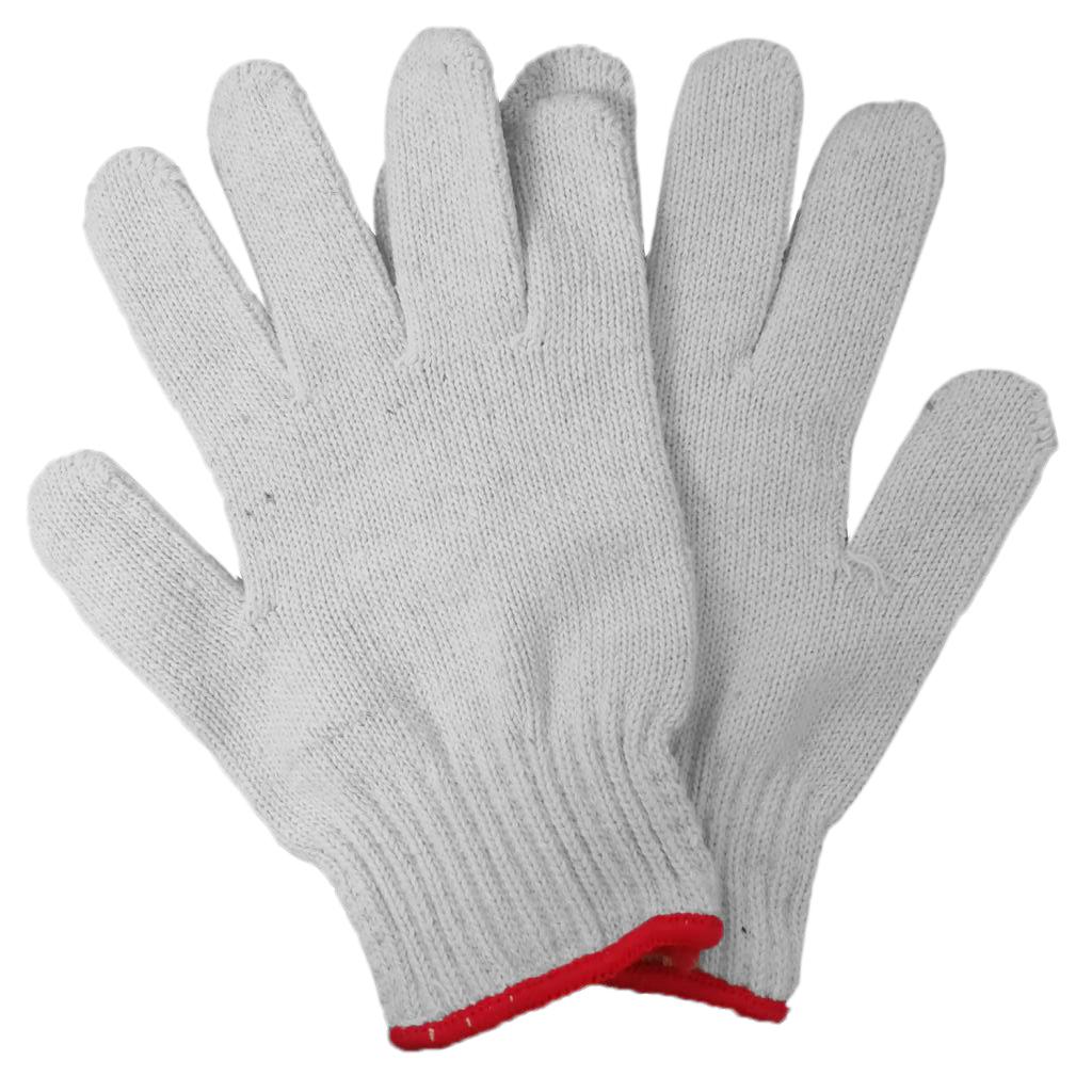 Pack Of 1 Pair White Protective Knit Work Gloves, 900g Roving, 90% COTTON - breathable, lightweight & comfortable