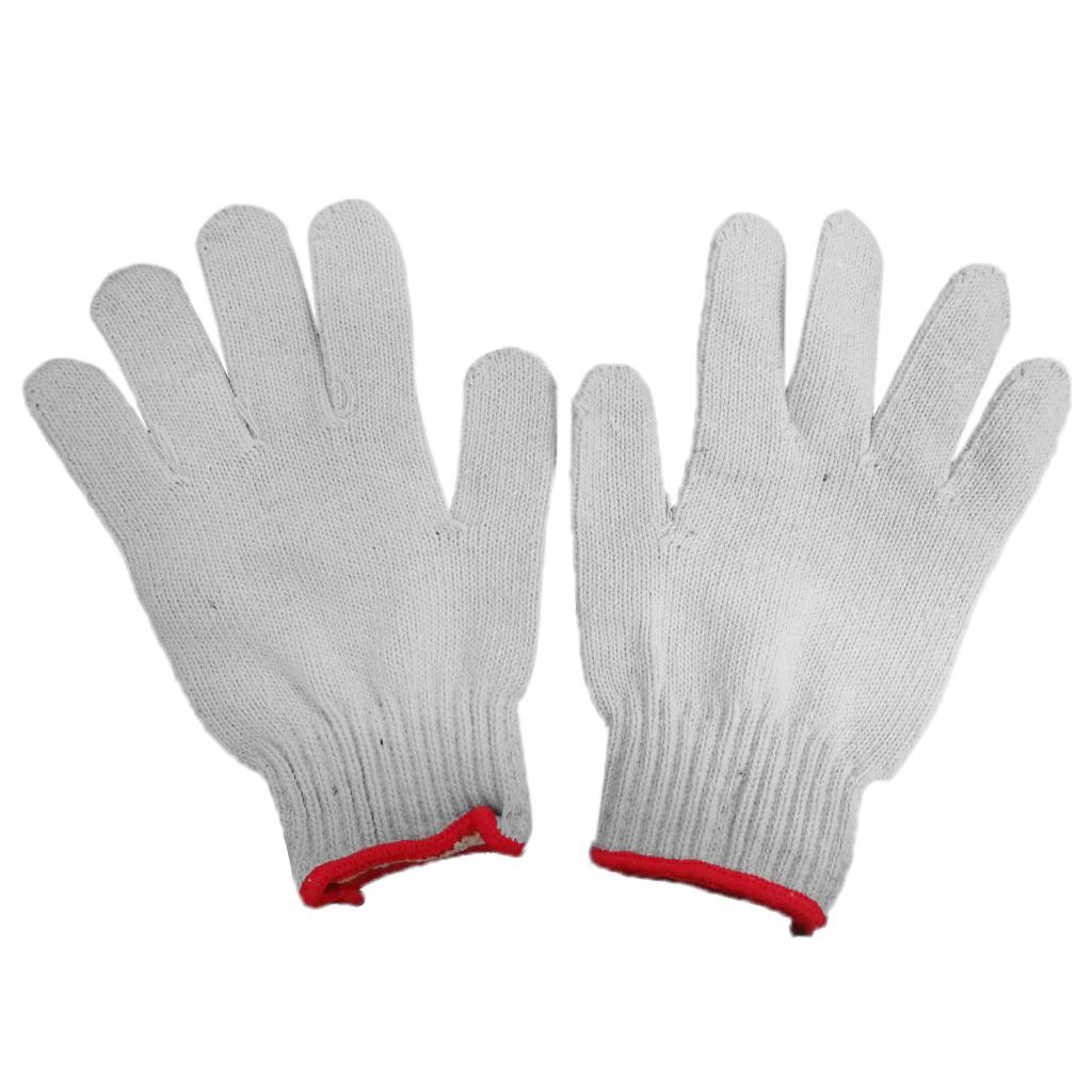 Pack Of 1 Pair White Protective Knit Work Gloves, 900g Roving, 90% COTTON - breathable, lightweight & comfortable