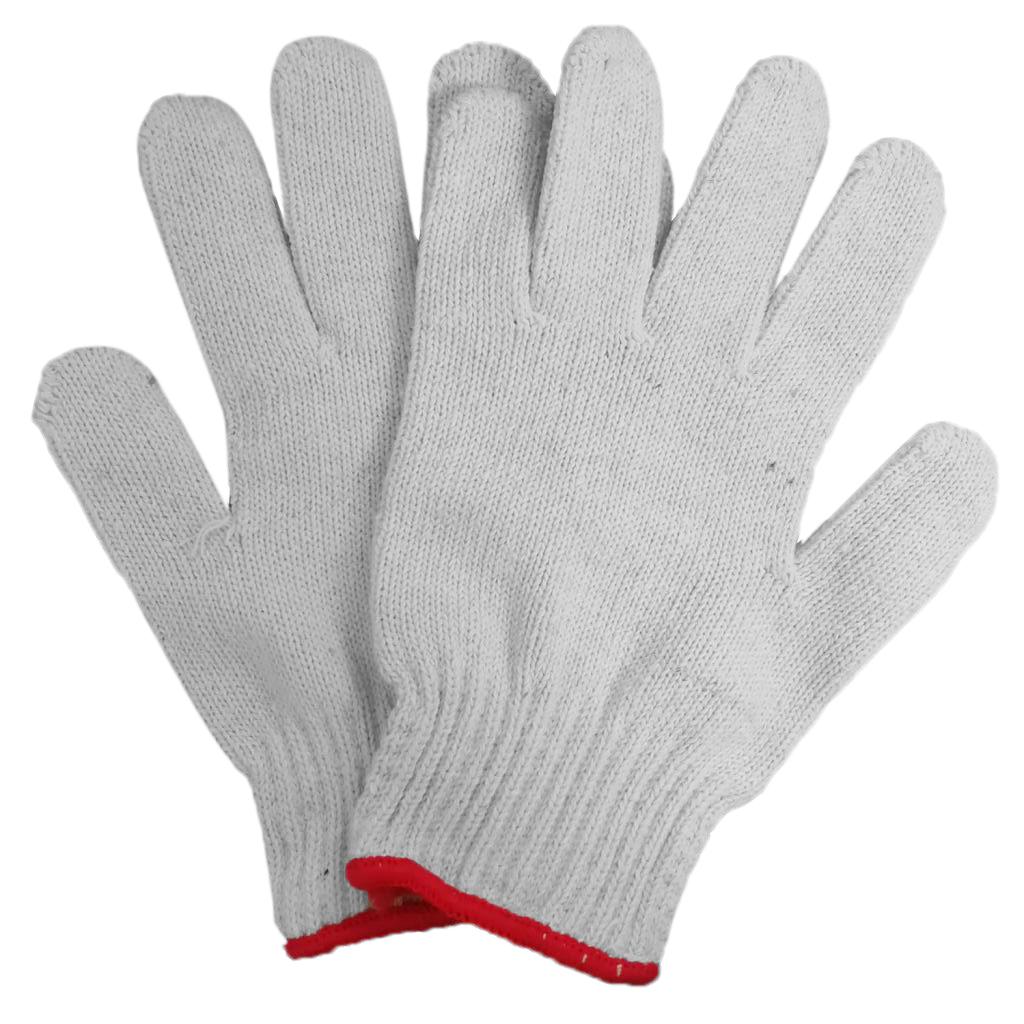 Pack Of 1 Pair White Protective Knit Work Gloves, 900g Roving, 90% COTTON - breathable, lightweight & comfortable