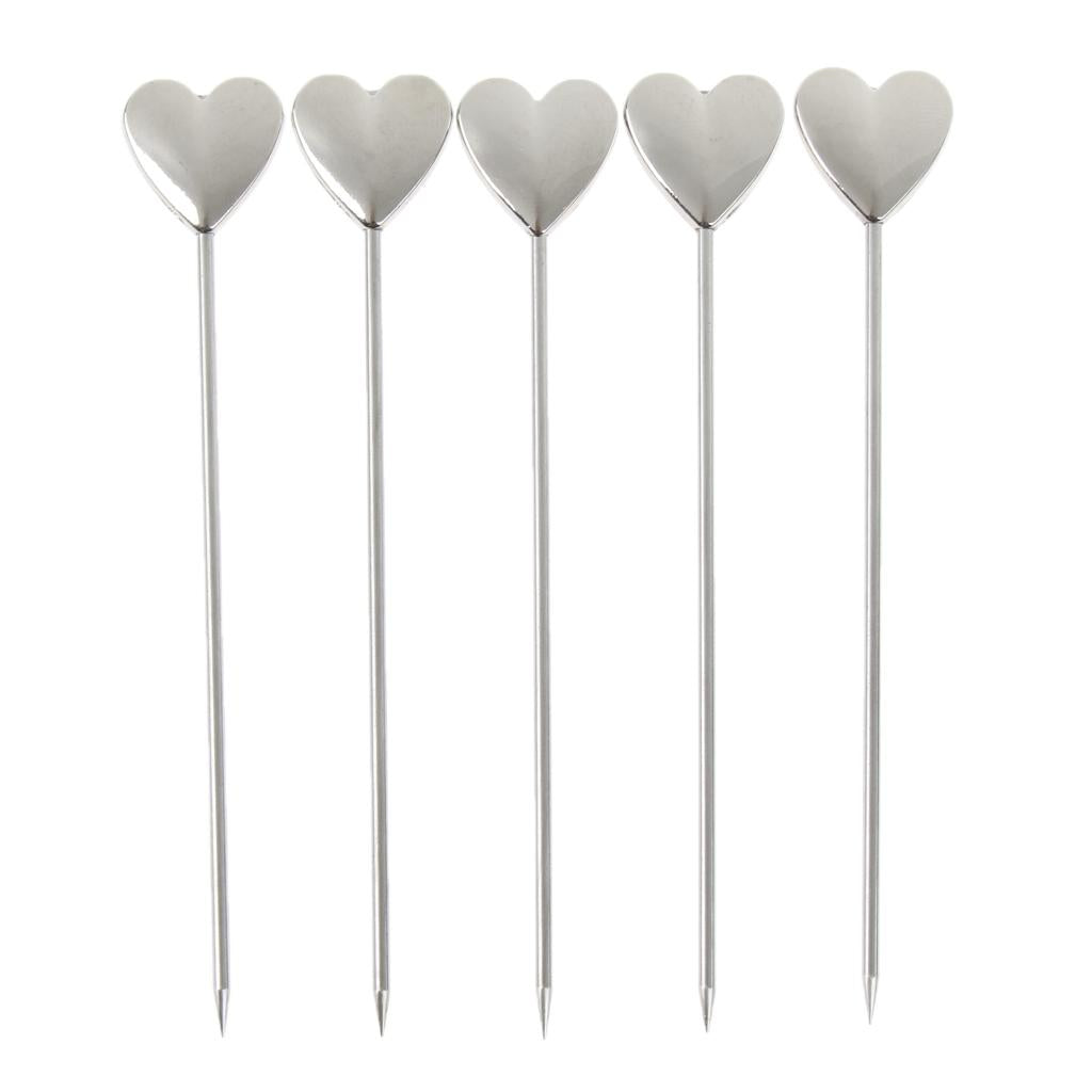 1Pc Stainless Steel Cocktail Pick Fruit Stick Martini Picks Home Bar Tools C