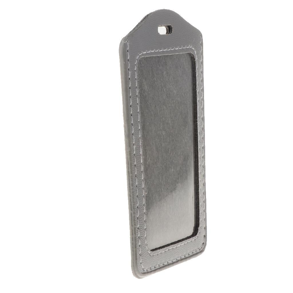 10Pcs PU Leather Business ID Badge Card Holder Card Case, Vertical Gray