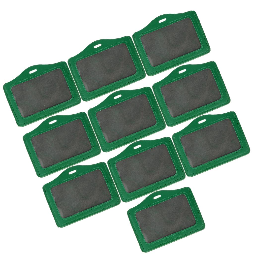 10 Pieces Credit Card Bus Pass ID Badge Holder Protector  Green