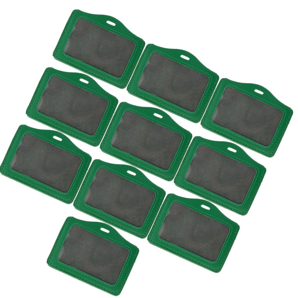 10 Pieces Credit Card Bus Pass ID Badge Holder Protector  Green