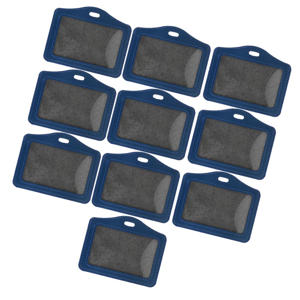 10 Pieces Credit Card Bus Pass ID Badge Holder Protector  Dark Blue