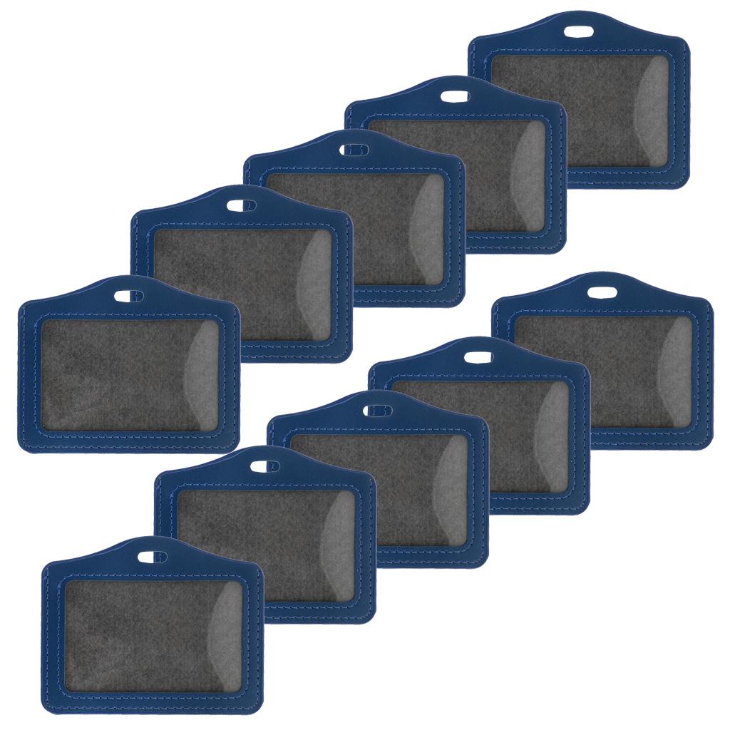 10 Pieces Credit Card Bus Pass ID Badge Holder Protector  Dark Blue