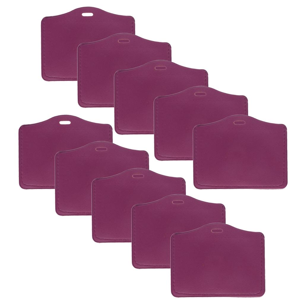 10 Pieces Credit Card Bus Pass ID Badge Holder Protector  Purple