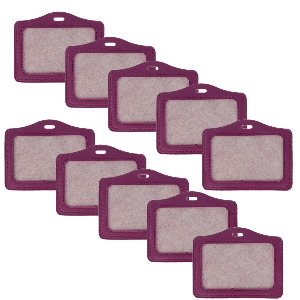 10 Pieces Credit Card Bus Pass ID Badge Holder Protector  Purple