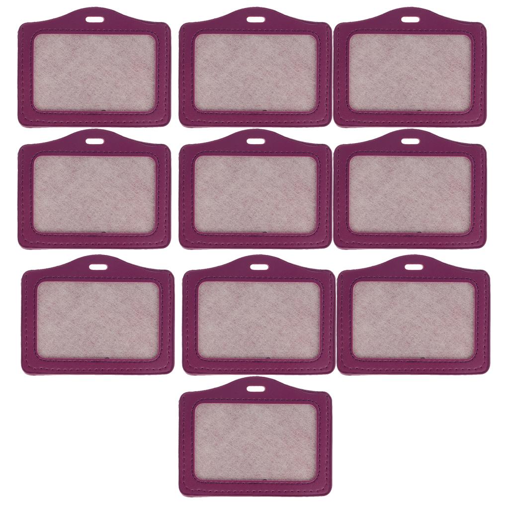 10 Pieces Credit Card Bus Pass ID Badge Holder Protector  Purple