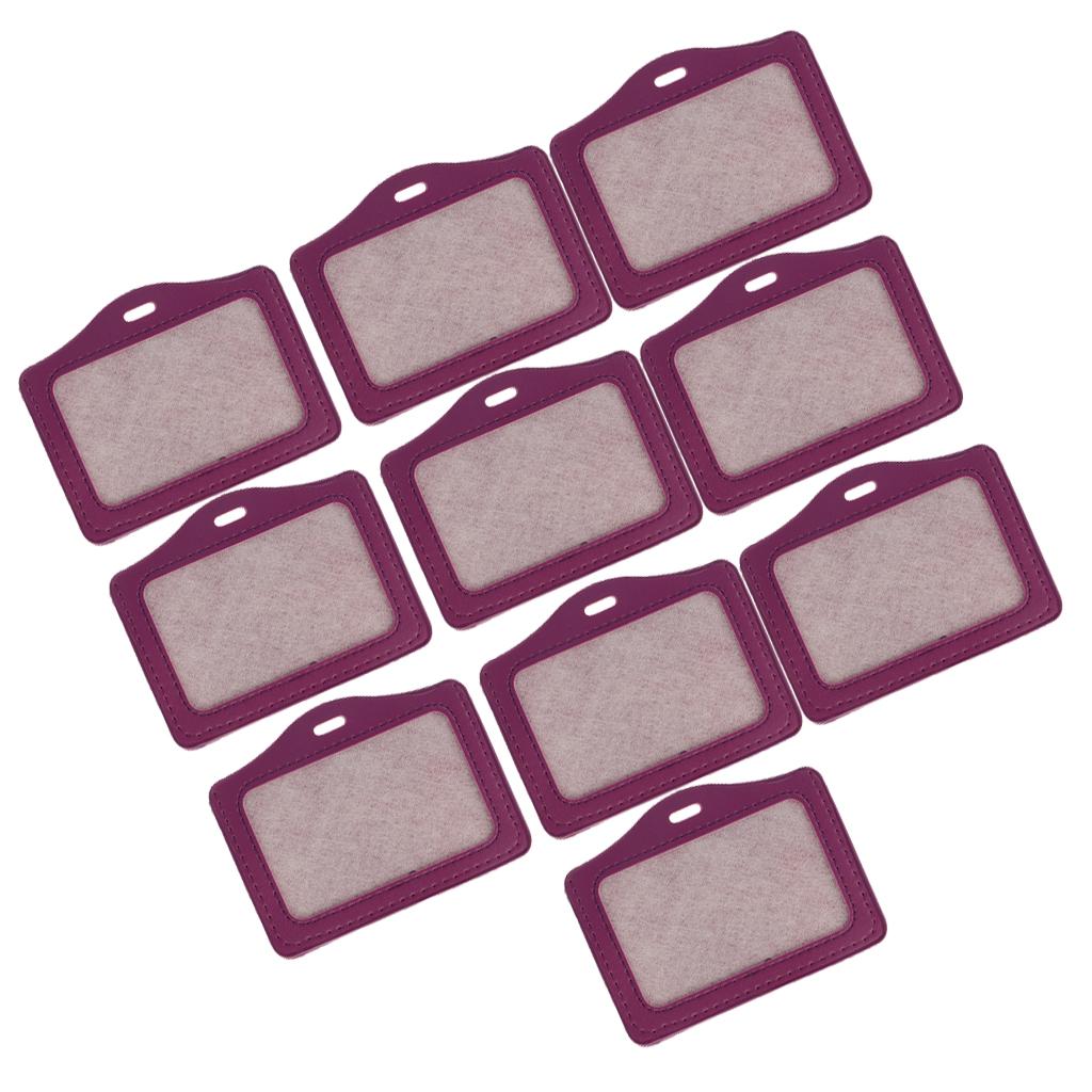 10 Pieces Credit Card Bus Pass ID Badge Holder Protector  Purple