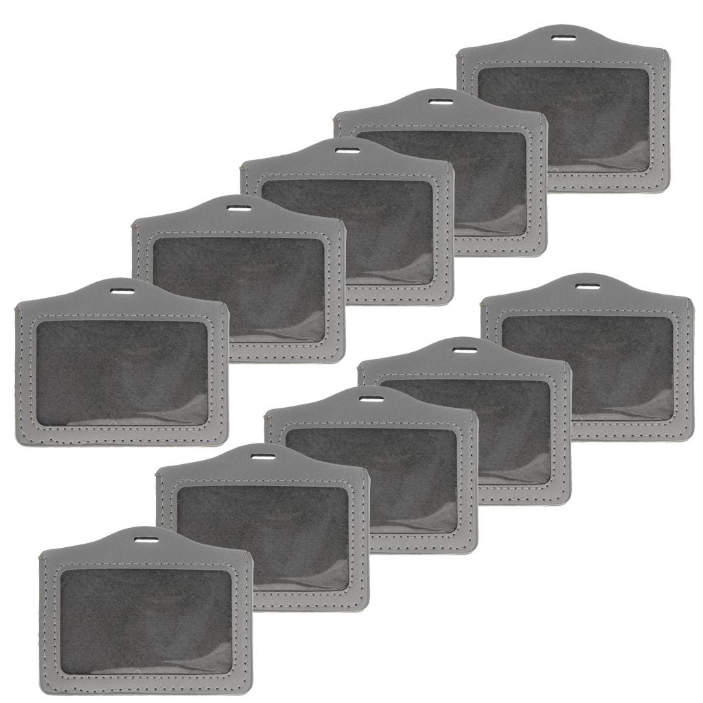 10 Pieces Credit Card Bus Pass ID Badge Holder Protector  Grey