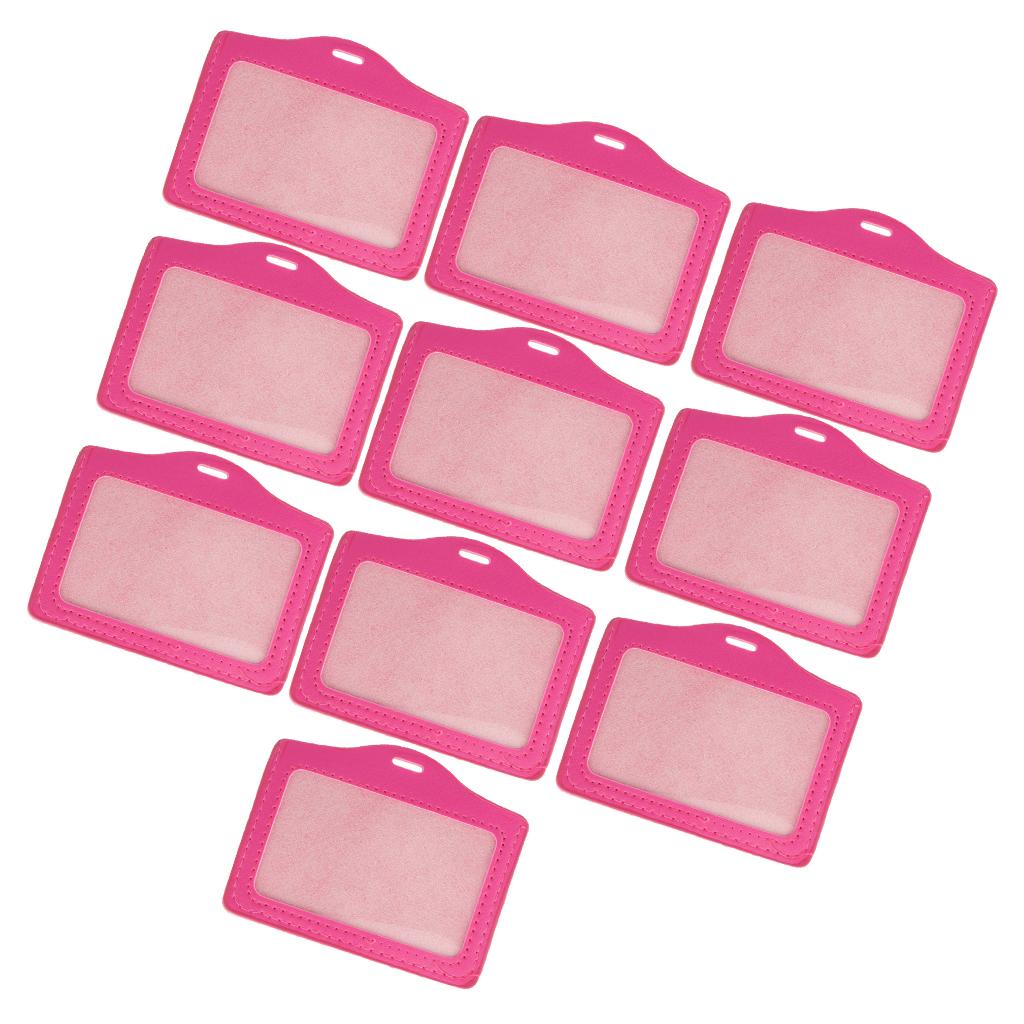 10 Pieces Credit Card Bus Pass ID Badge Holder Protector  Pink