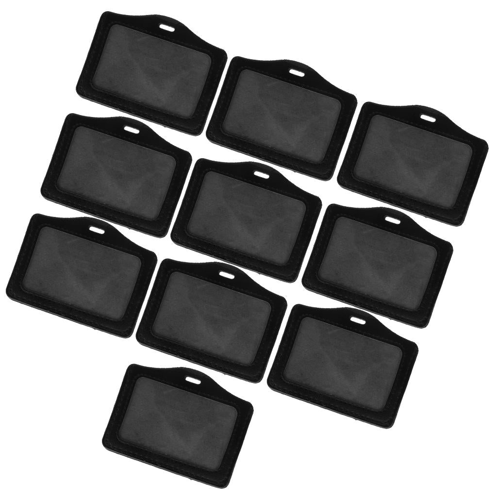 10 Pieces Credit Card Bus Pass ID Badge Holder Protector  Black