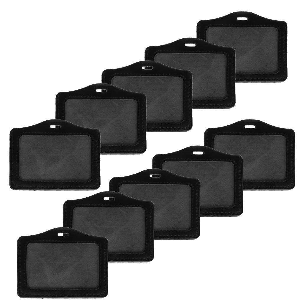 10 Pieces Credit Card Bus Pass ID Badge Holder Protector  Black