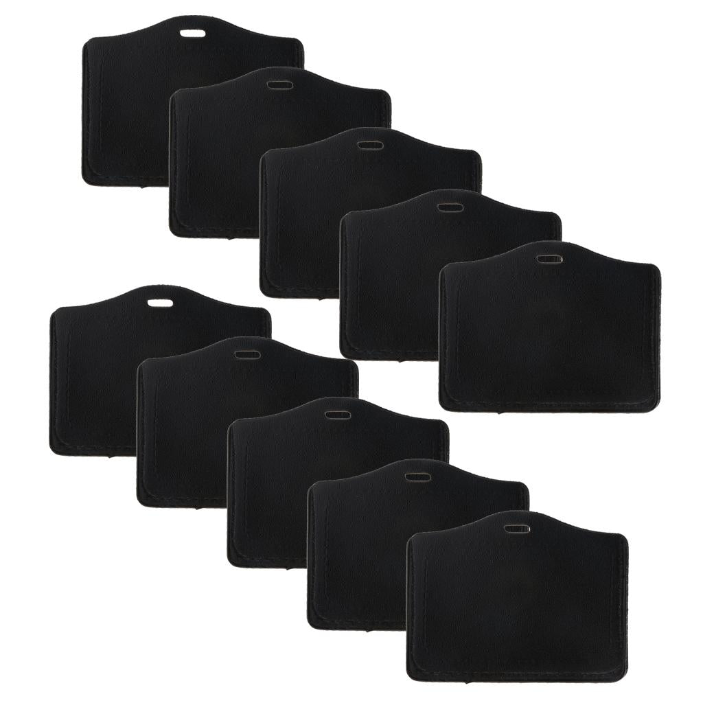 10 Pieces Credit Card Bus Pass ID Badge Holder Protector  Black