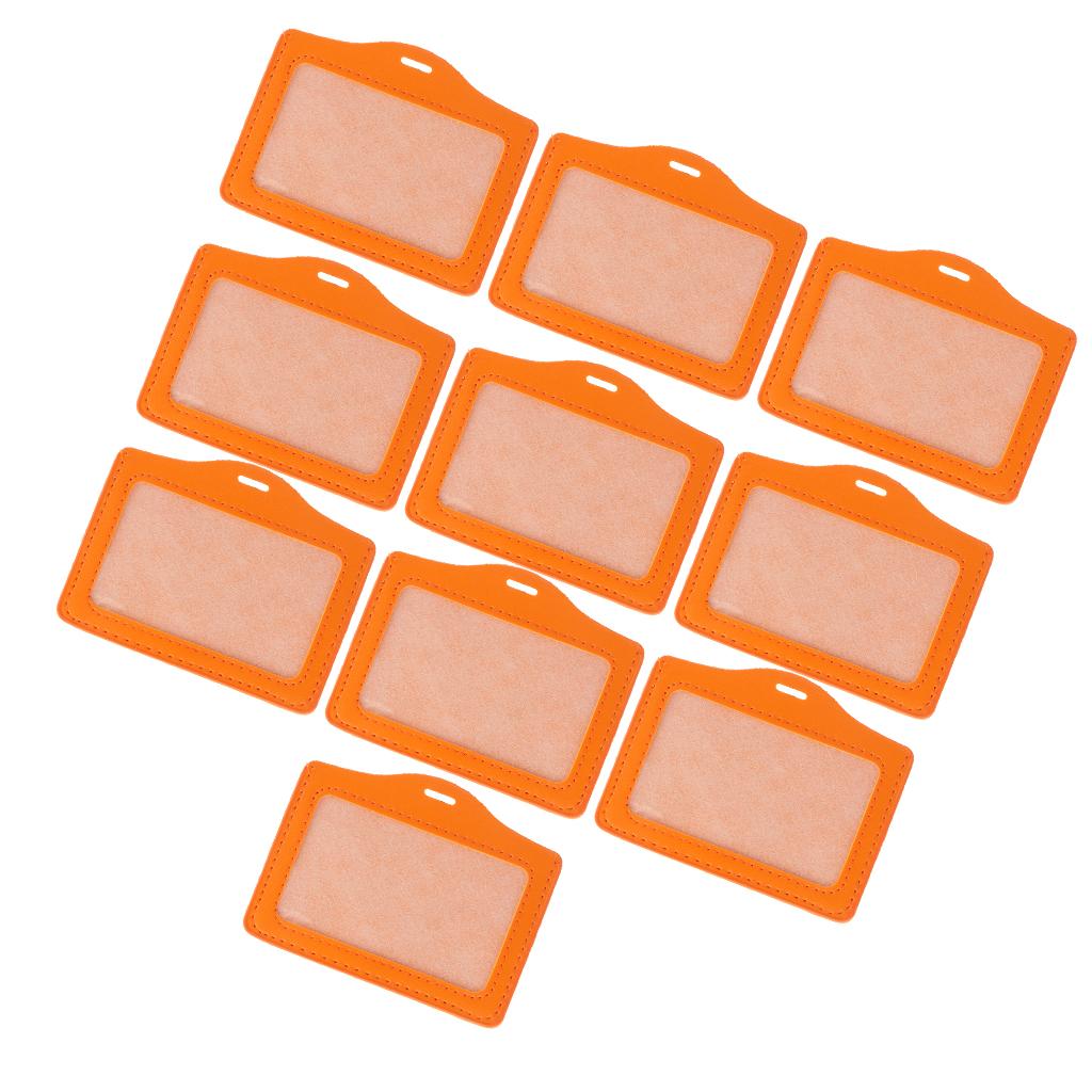 10 Pieces Credit Card Bus Pass ID Badge Holder Protector  Orange