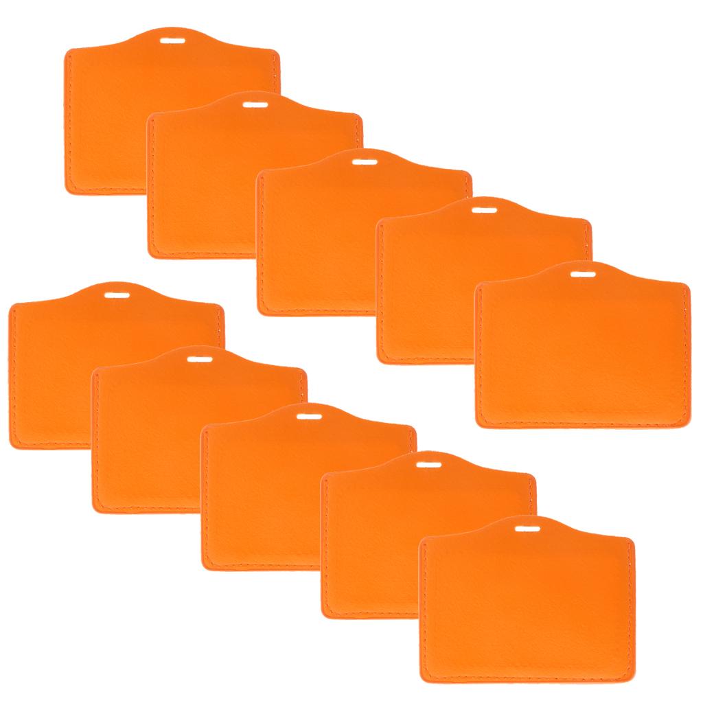 10 Pieces Credit Card Bus Pass ID Badge Holder Protector  Orange