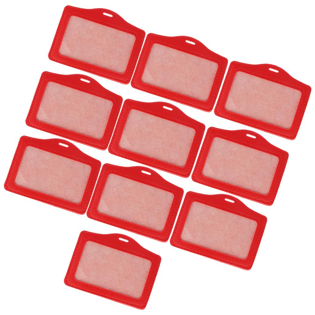 10 Pieces Credit Card Bus Pass ID Badge Holder Protector  Red