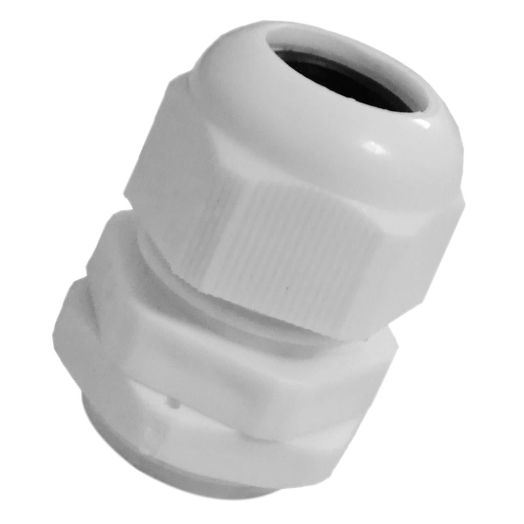 Waterproof IP68 Nylon Cable Gland Joints White Cord Connector PG 7