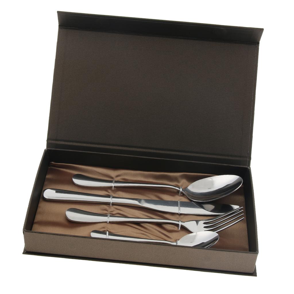 Stainless Steel Flatware Set Knife Fork Spoon Steak Cutlery Set Silver