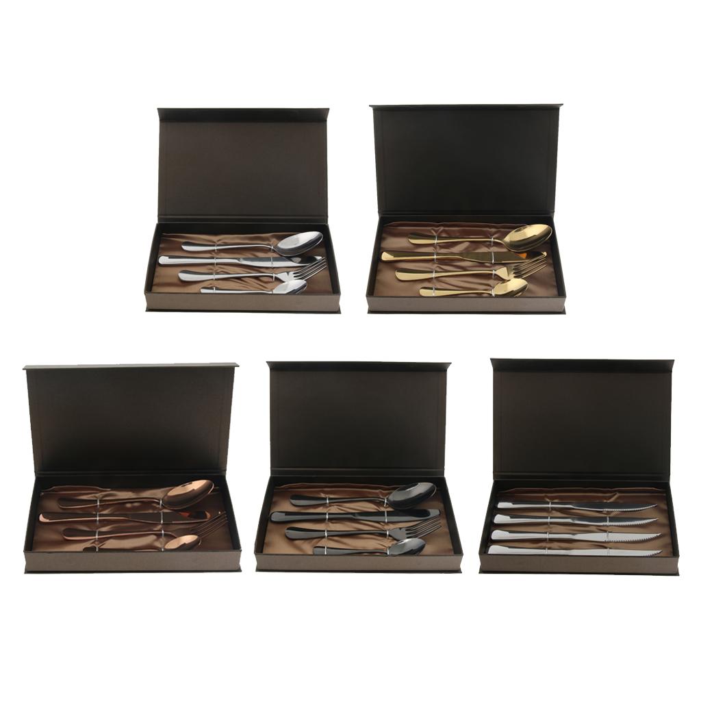 Stainless Steel Flatware Set Knife Fork Spoon Steak Cutlery Set Silver