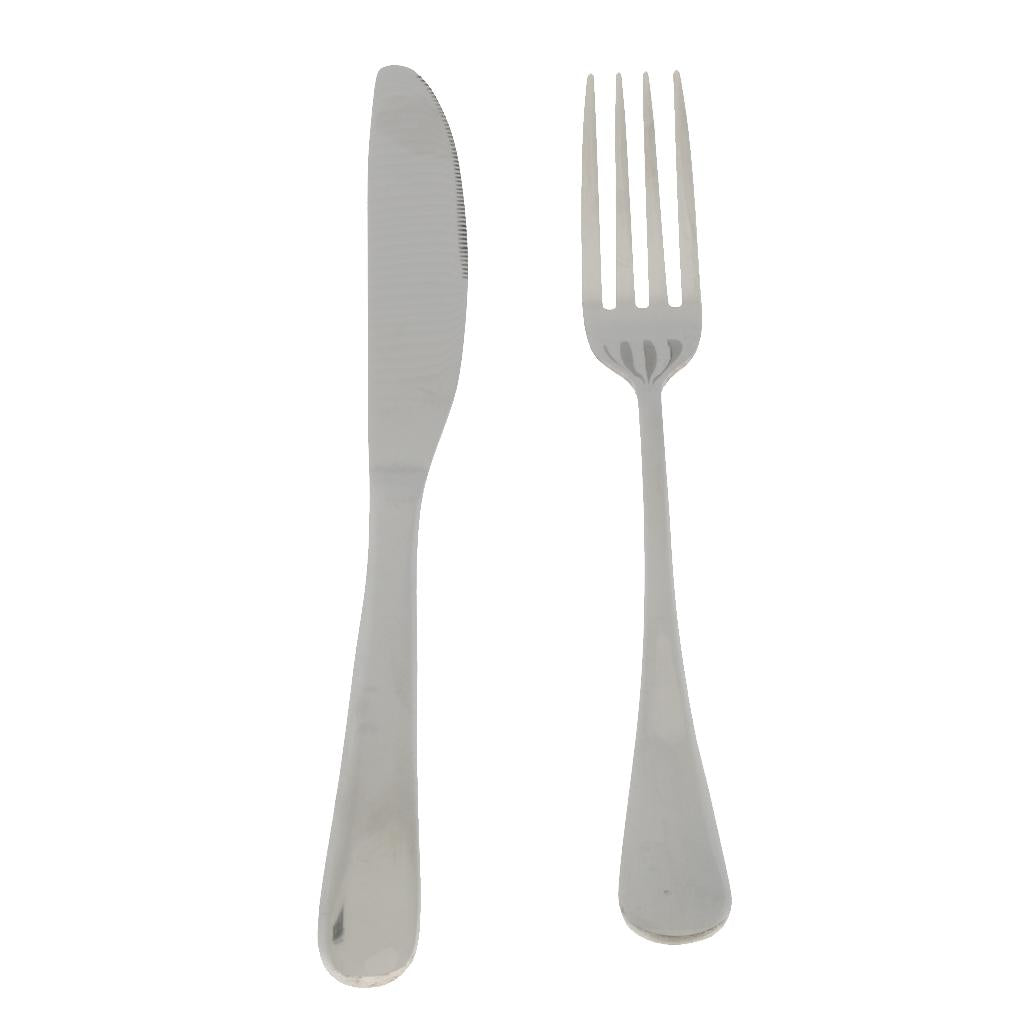 Stainless Steel Flatware Set Knife Fork Spoon Steak Cutlery Set Silver