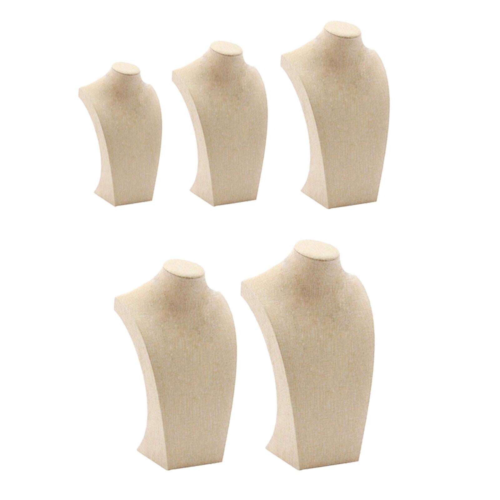 Necklace Pendant Display Bust Mannequin Stand Holder Rack, Linen 235*390mm