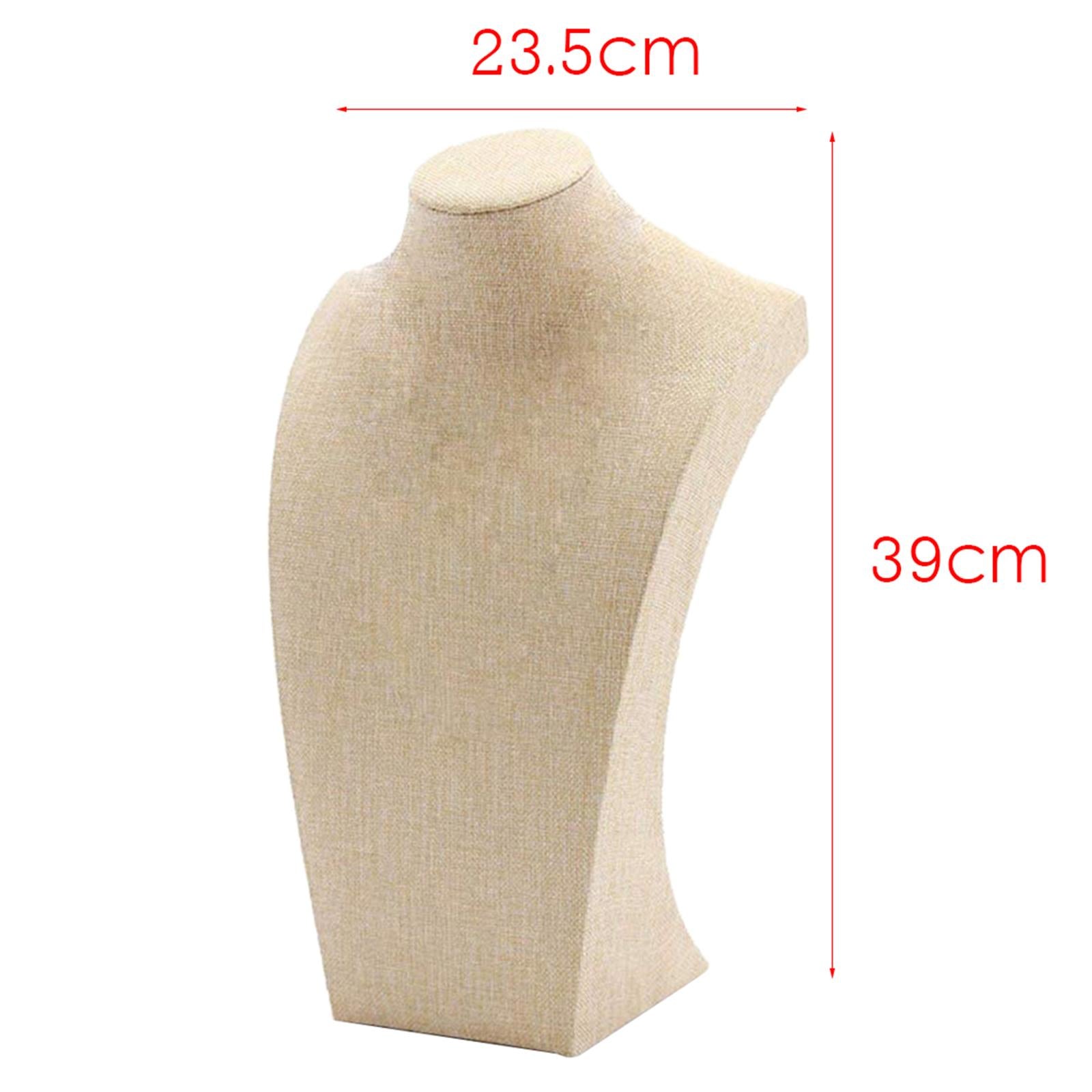 Necklace Pendant Display Bust Mannequin Stand Holder Rack, Linen 235*390mm