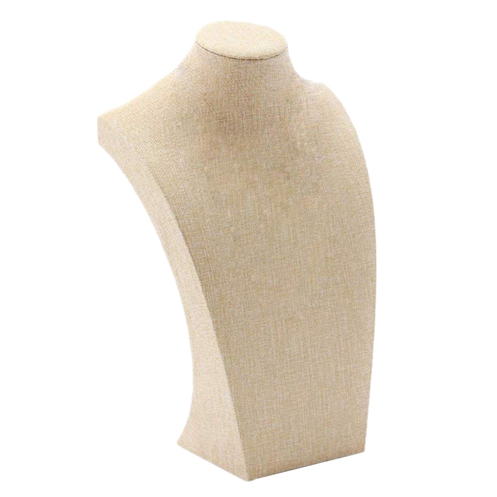 Necklace Pendant Display Bust Mannequin Stand Holder Rack, Linen 235*390mm