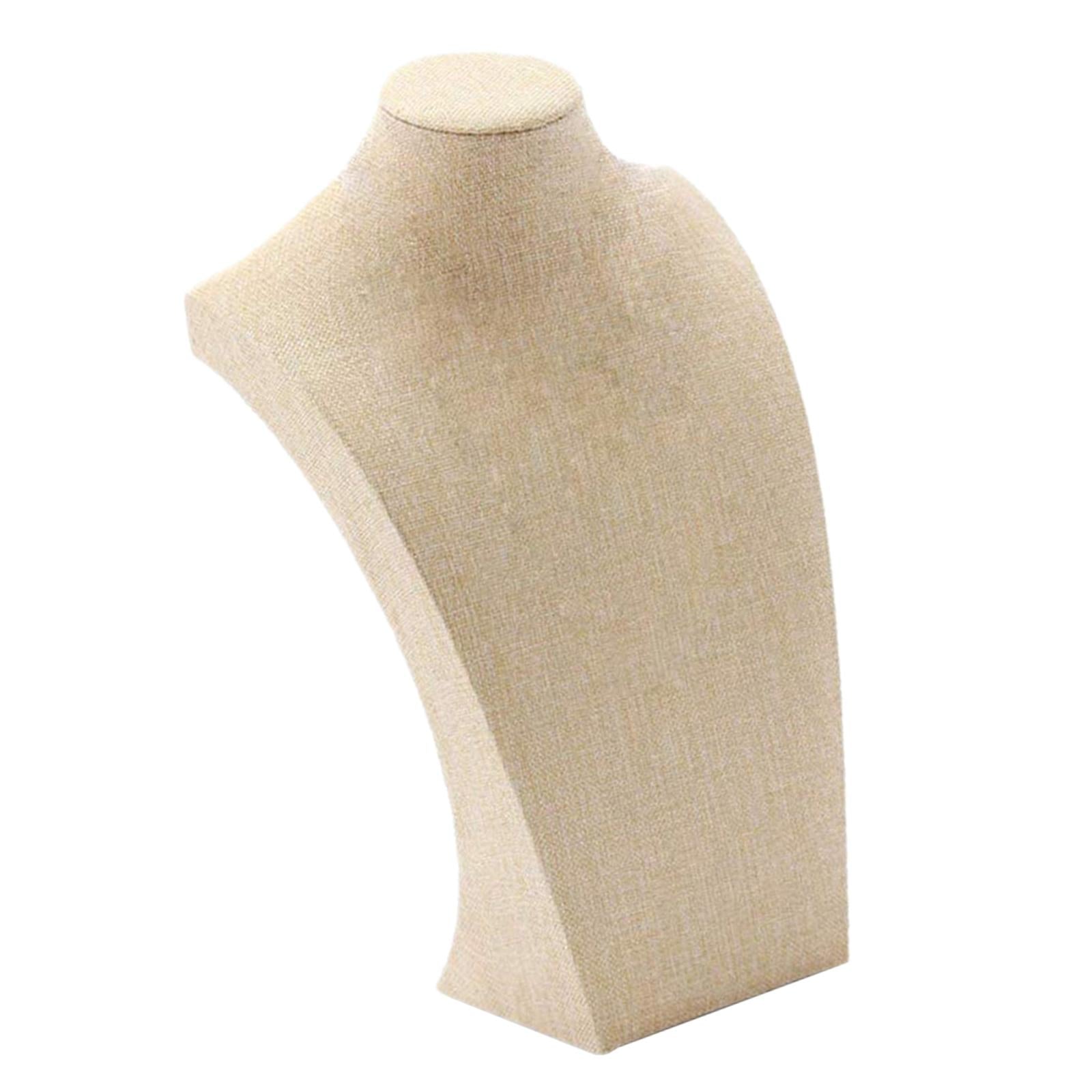 Necklace Pendant Display Bust Mannequin Stand Holder Rack, Linen 235*390mm