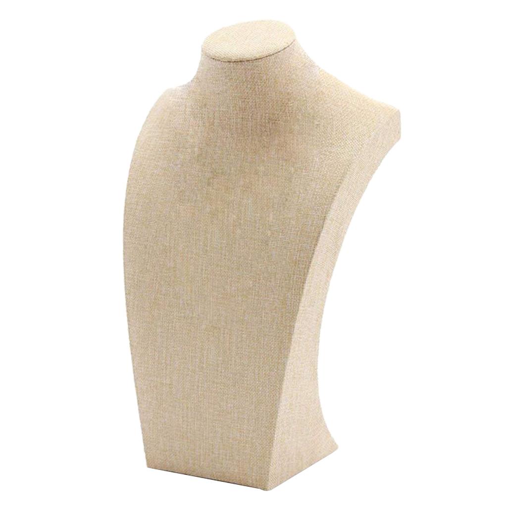 Necklace Pendant Display Bust Mannequin Stand Holder Rack, Linen 145*250mm