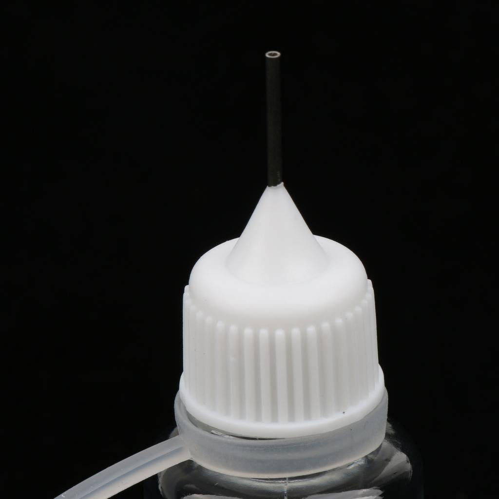 5x 20ml Empty Plastic Squeezable Liquid Dropper Bottles Needle Tip White Cap