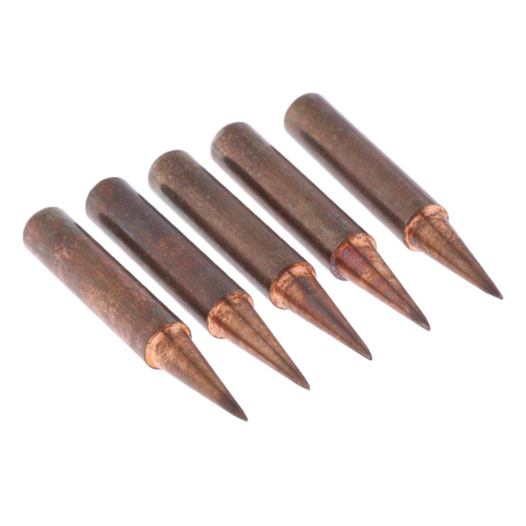 5pcs 936 Pure Copper Lead free Solder Iron Tips Soldering Tool 900M-T-0.8D