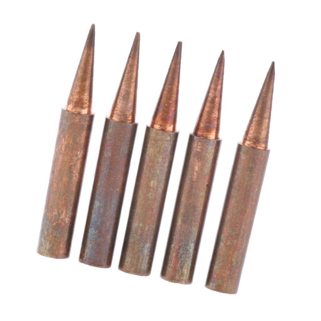 5pcs 936 Pure Copper Lead free Solder Iron Tips Soldering Tool 900M-T-0.8D