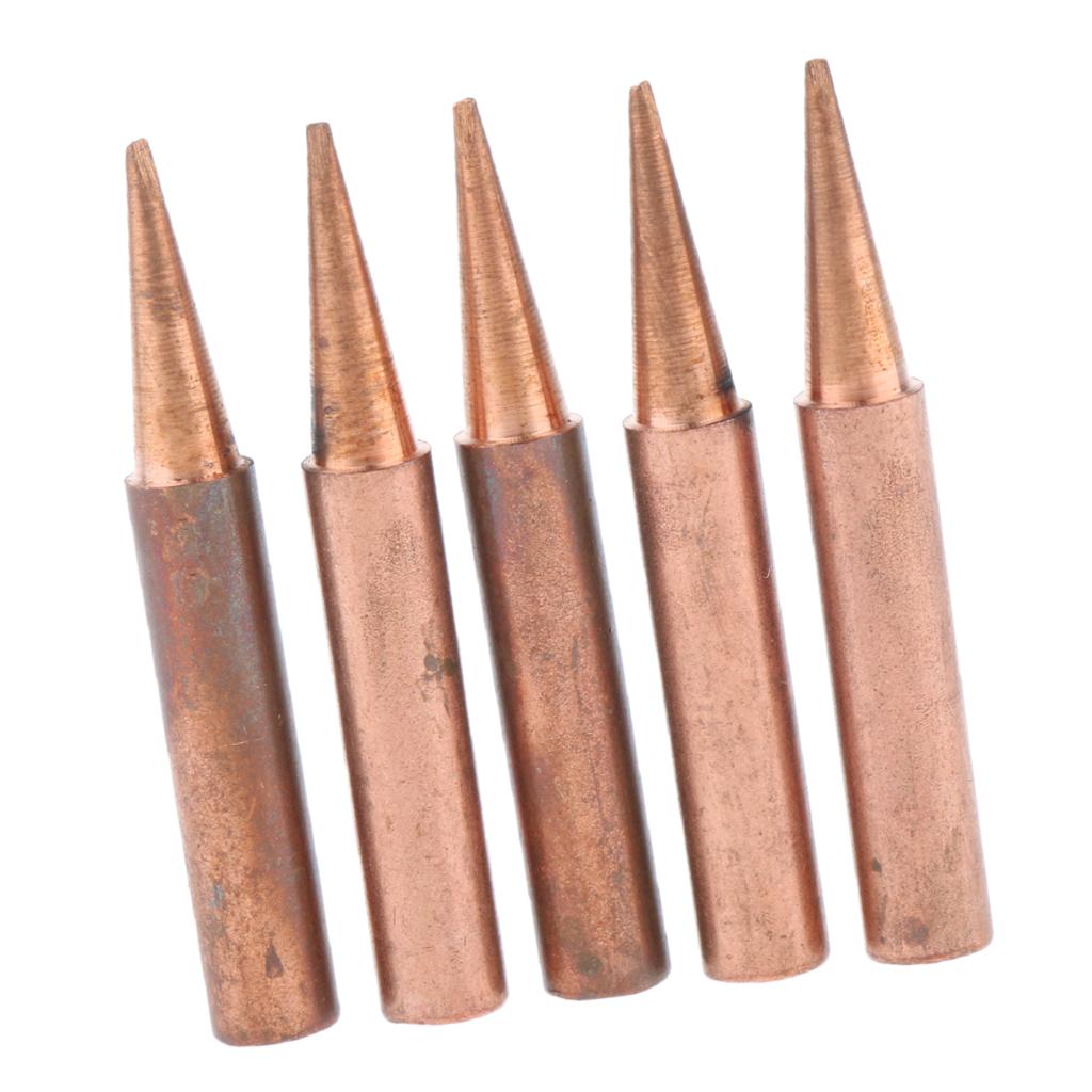 5pcs 936 Pure Copper Lead free Solder Iron Tips Soldering Tool 900M-T-1.2D