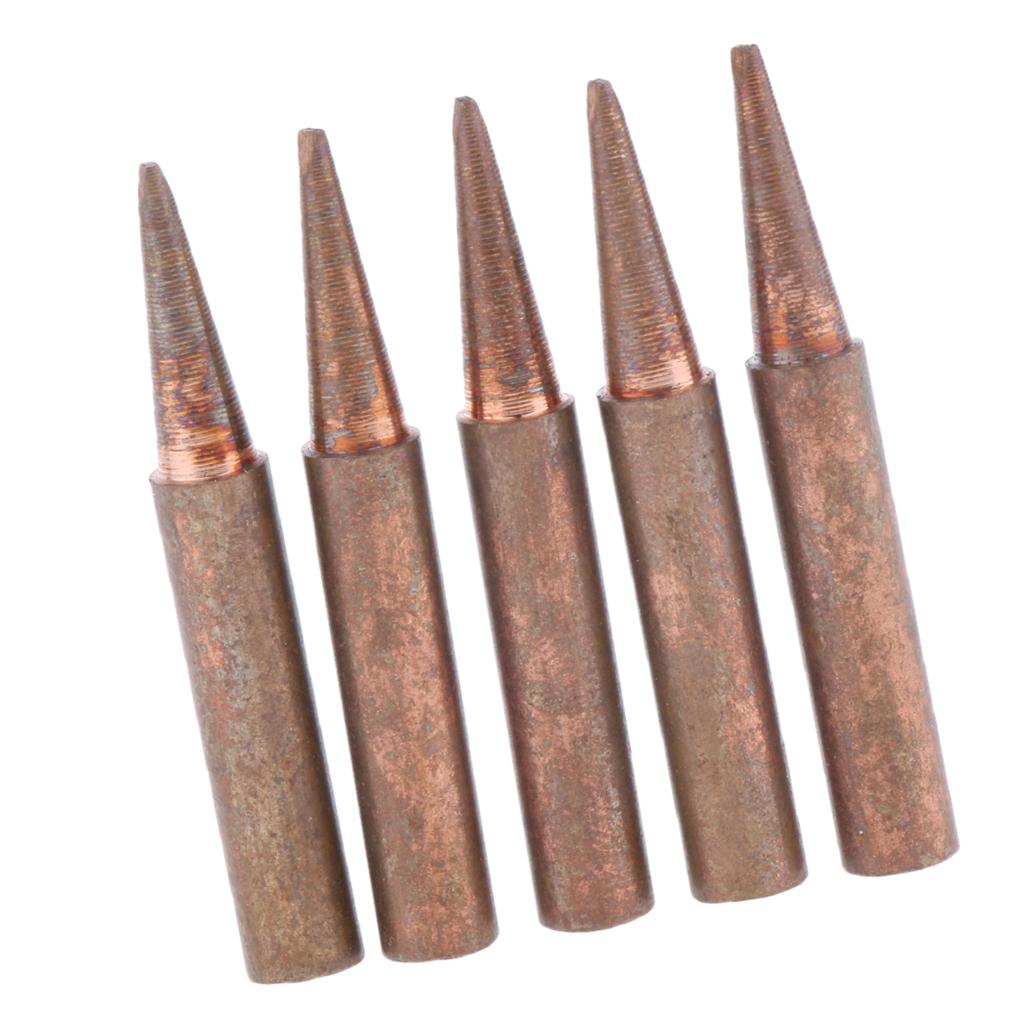 5pcs 936 Pure Copper Lead free Solder Iron Tips Soldering Tool 900M-T-1.6D