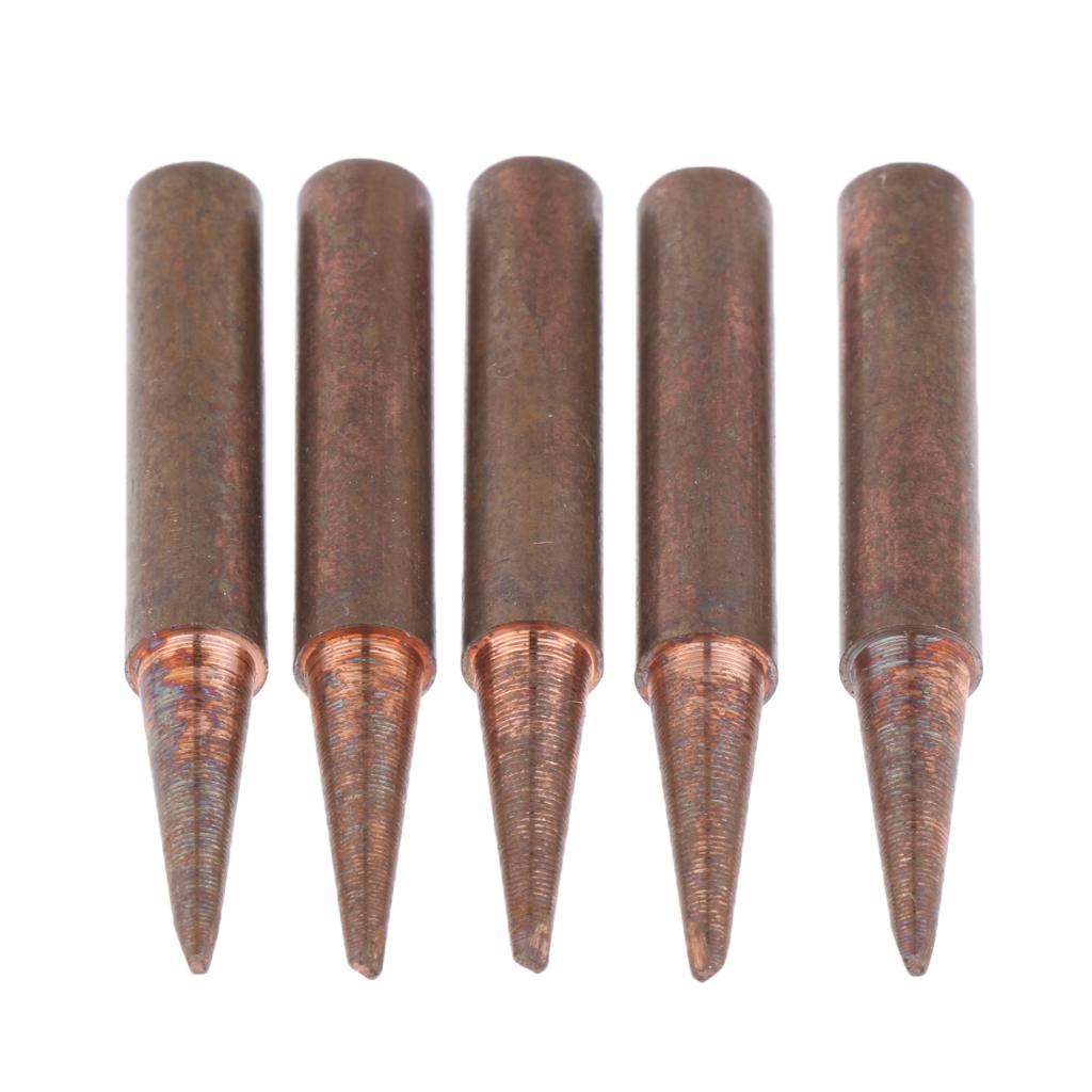 5pcs 936 Pure Copper Lead free Solder Iron Tips Soldering Tool 900M-T-1.6D