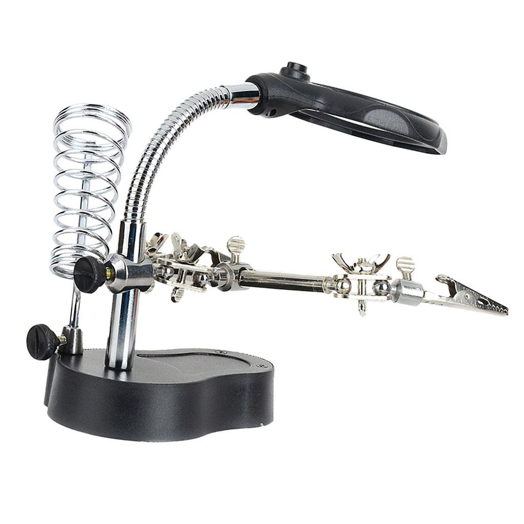 3.5x - 12x LED Light Hands Free Magnifier Magnifying Stand Soldering Station