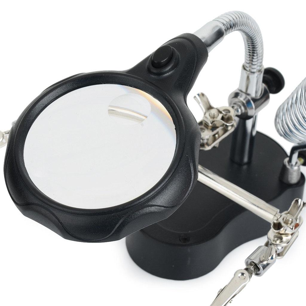 3.5x - 12x LED Light Hands Free Magnifier Magnifying Stand Soldering Station