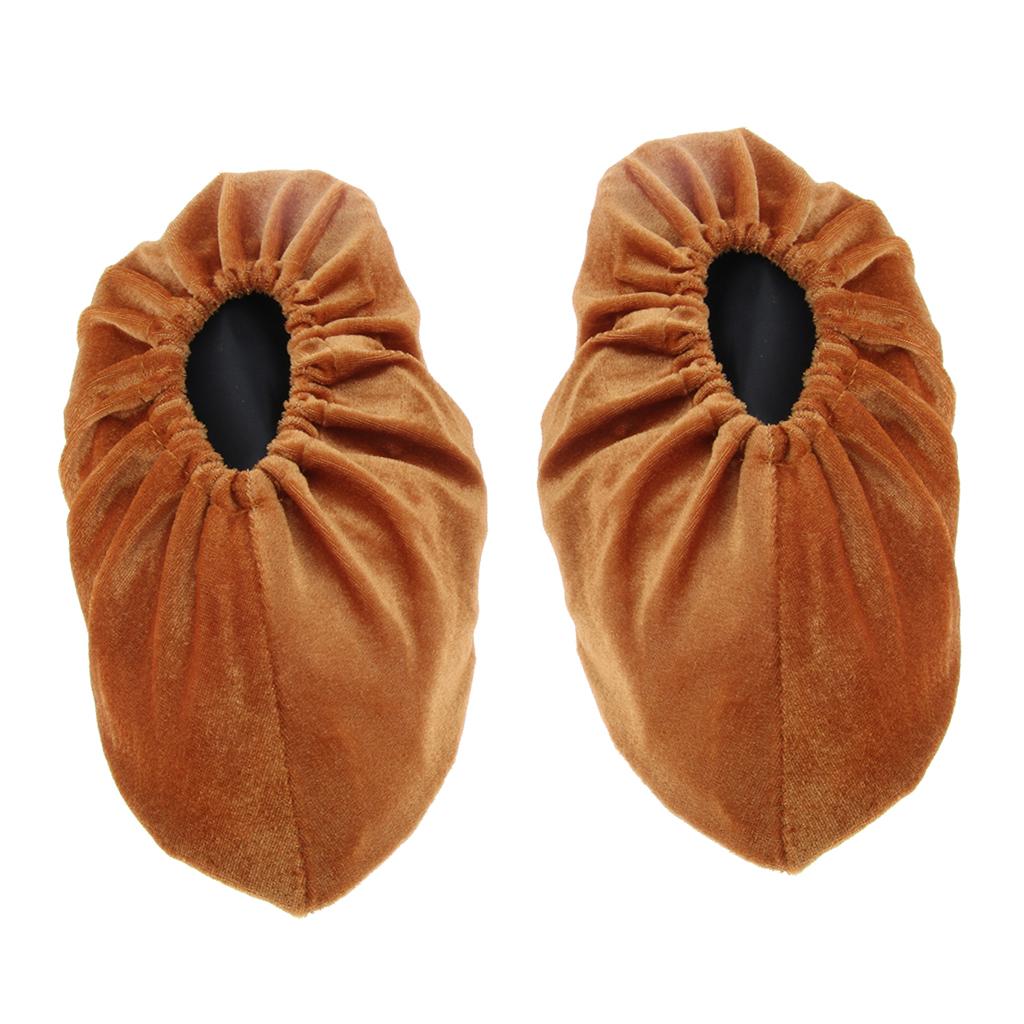 Washable Slip-on Reusable Anti-slip Shoe Covers Overshoes for Household Brown