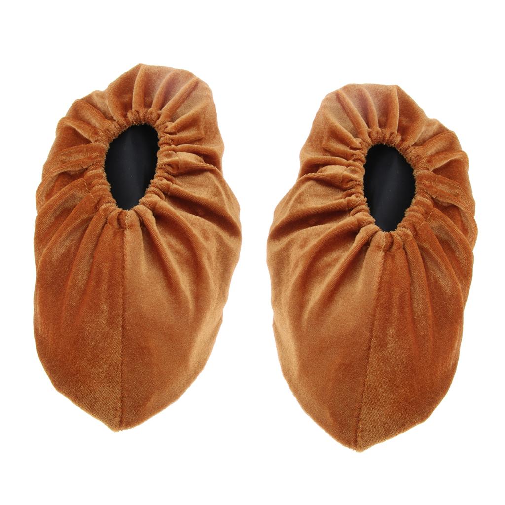 Washable Slip-on Reusable Anti-slip Shoe Covers Overshoes for Household Brown