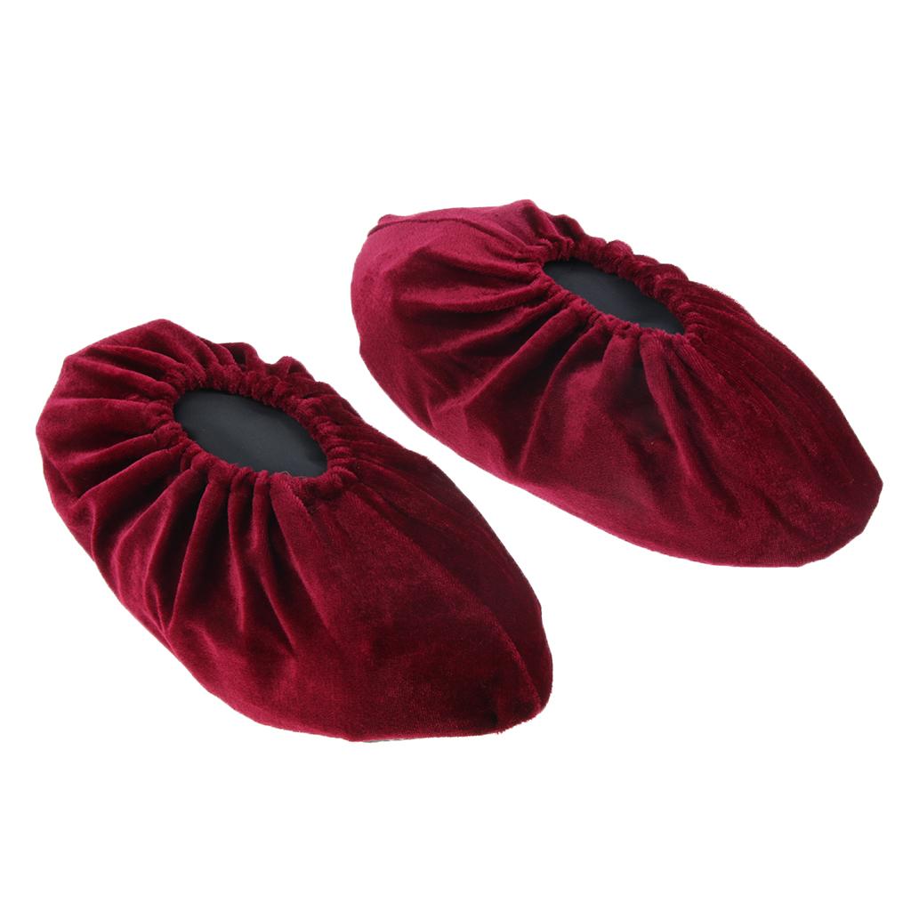 Washable Slip-on Reusable Anti-slip Shoe Covers Overshoes for Household Dark Red