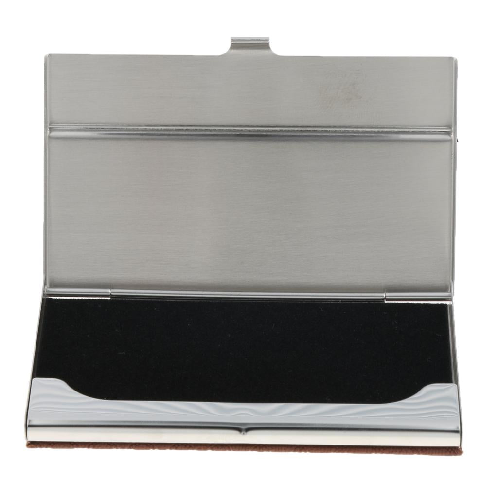 Stainless Steel ID Credit Name Business Card Holder Case Box Coffee