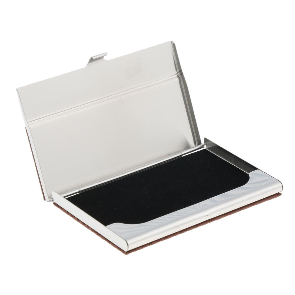 Stainless Steel ID Credit Name Business Card Holder Case Box Coffee