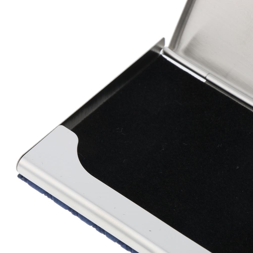 Stainless Steel ID Credit Name Business Card Holder Case Box Blue