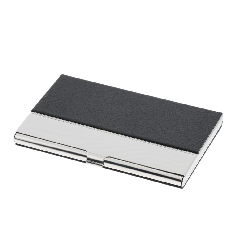 Stainless Steel ID Credit Name Business Card Holder Case Box Black