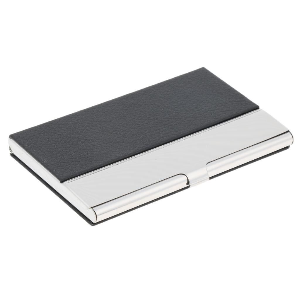 Stainless Steel ID Credit Name Business Card Holder Case Box Black